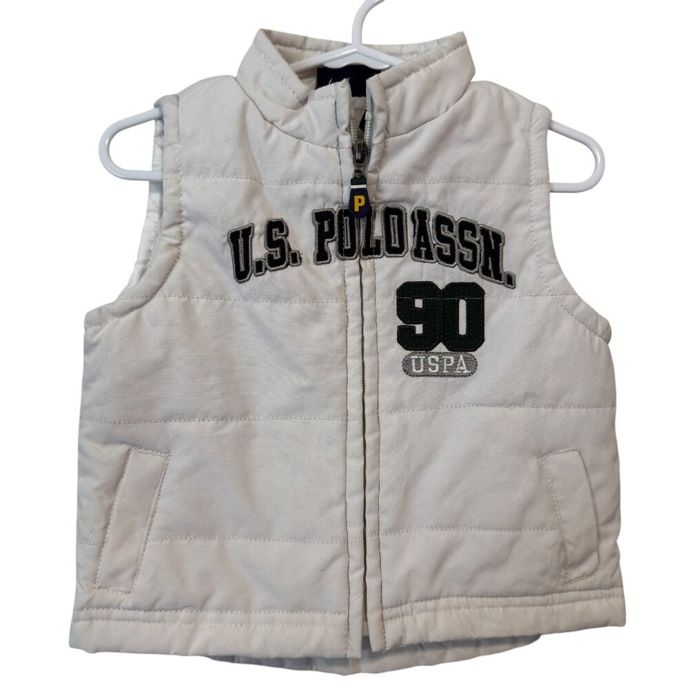 U.S. Polo Assn. Kids Puffer Vest Size 6/9M White